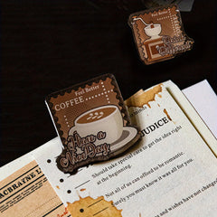 2pcs Coffee Series Binder Clips Acrylic Double Sided Clips