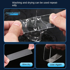 Removable Mount Nano Tape Strong Adhesive Washable Reusable Clear Tape