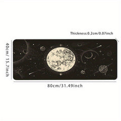 Starry Sky Moon Mouse Pad 35.4x15.7 Inch Non-Slip Rubber Base Mousepad