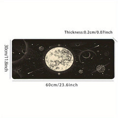 Starry Sky Moon Mouse Pad 35.4x15.7 Inch Non-Slip Rubber Base Mousepad