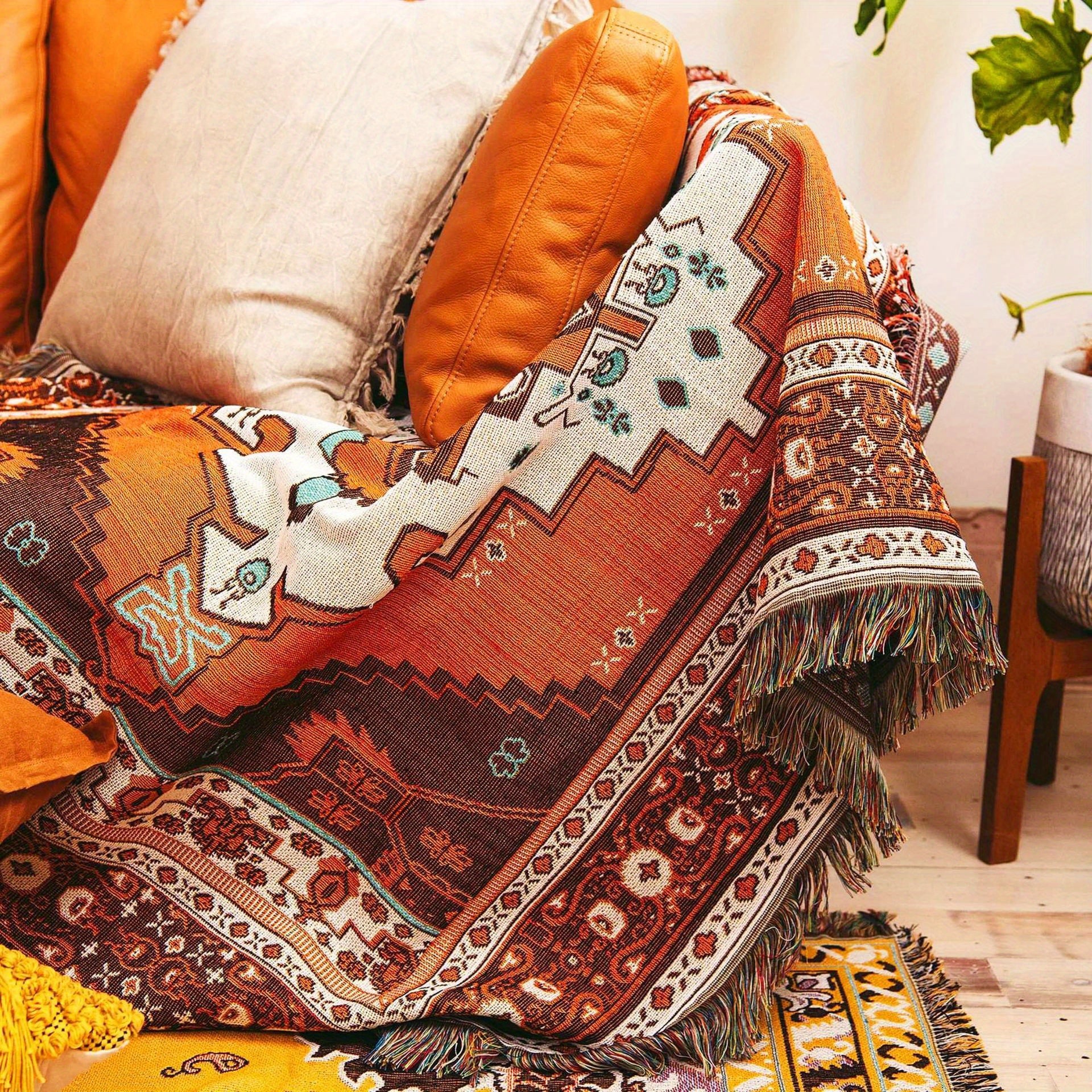 Vintage Bohemian Style Blanket Large Size