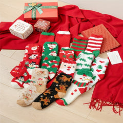 15 Pairs Christmas Print Socks Warm & Comfy Women's Stockings