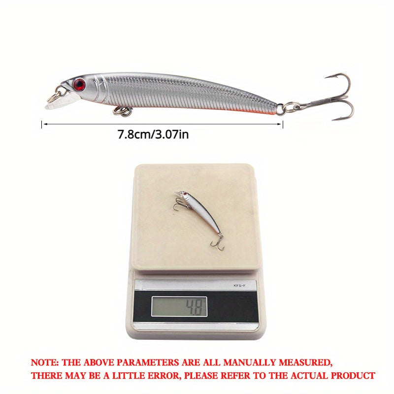 Sinking Bionic Minnow Lure Hard Bait w/ Treble Hook & Rattle Bead