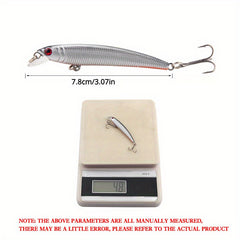 Sinking Bionic Minnow Lure Hard Bait w/ Treble Hook & Rattle Bead