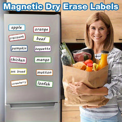 24pcs Magnetic Dry Erase Label Strip for Home Office Garage Refrigerator