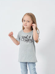 SOUL SISTER Print Short Sleeve T shirt For Girls