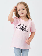 SOUL SISTER Print Short Sleeve T shirt For Girls