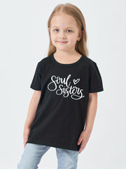 SOUL SISTER Print Short Sleeve T shirt For Girls