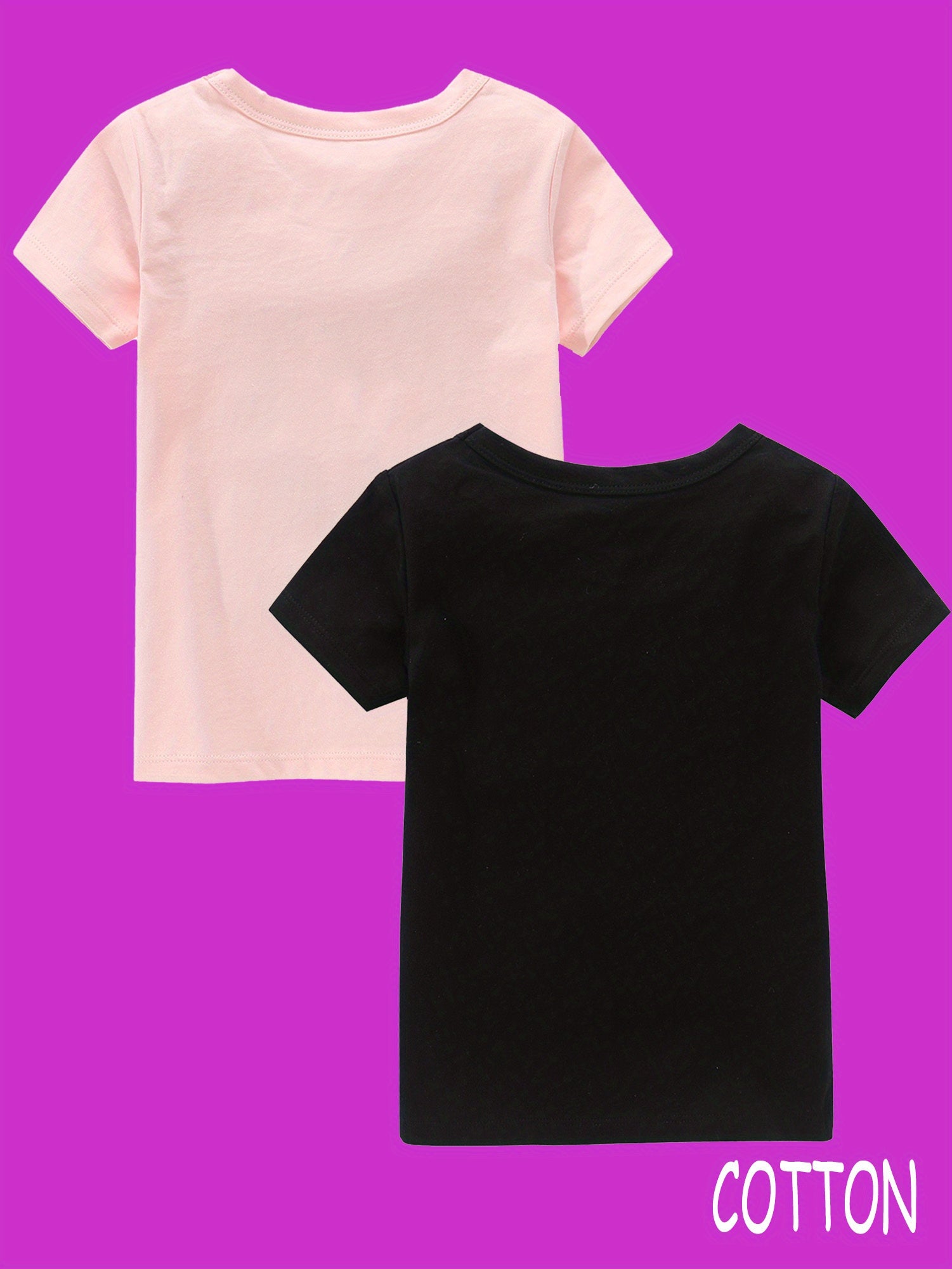 2pcs Girls 100 Cotton SOUL SISTERS Print Short Sleeve T shirt Set