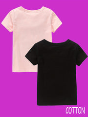 2pcs Girls 100 Cotton SOUL SISTERS Print Short Sleeve T shirt Set