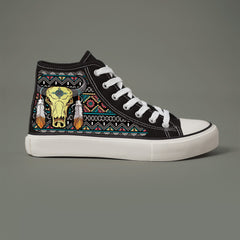 Cow Print Plush Lined Thermal Chunky Canvas Sneakers