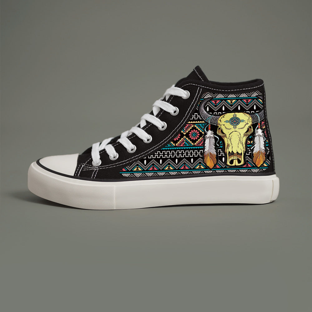 Cow Print Plush Lined Thermal Chunky Canvas Sneakers