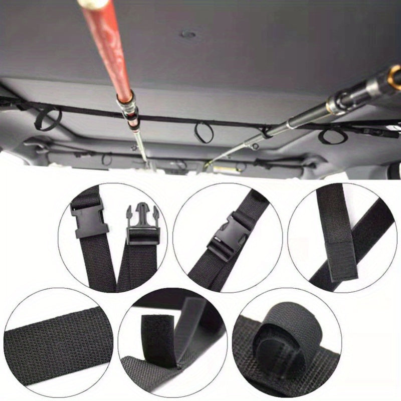 4pcs Car Fishing Rod Holder Heavy Duty Nylon Adjustable Holder Strap
