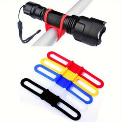 3pcs Bike Light Holder Handlebar Lamp Stand Silicone Strap Phone Elastic Tie