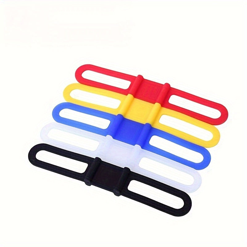 3pcs Bike Light Holder Handlebar Lamp Stand Silicone Strap Phone Elastic Tie