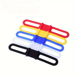 3pcs Bike Light Holder Handlebar Lamp Stand Silicone Strap Phone Elastic Tie
