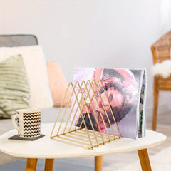 7 Slot Magazine Rack Book Record Holder Desktop Iron Storage Rack