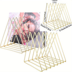 7 Slot Magazine Rack Book Record Holder Desktop Iron Storage Rack