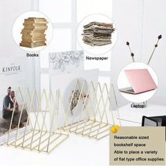 7 Slot Magazine Rack Book Record Holder Desktop Iron Storage Rack