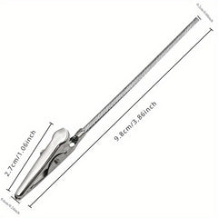 4pcs Metal Wire Rope Crocodile Clip Single Head Note Clip