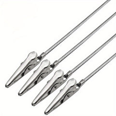 4pcs Metal Wire Rope Crocodile Clip Single Head Note Clip