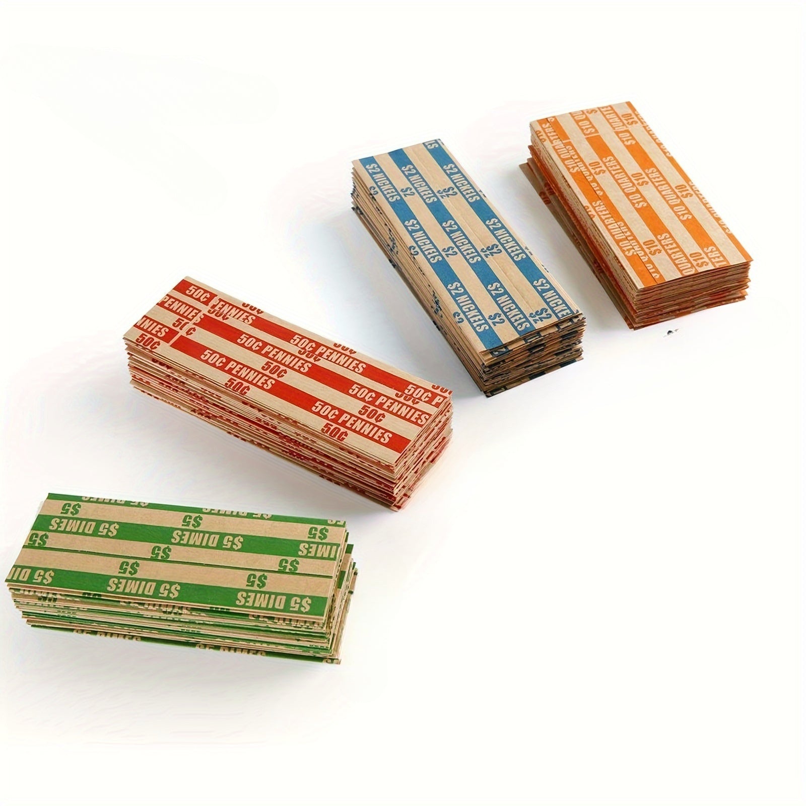 Assorted Bundle of Flat Striped Coin Wrappers - 100pcs/400pcs