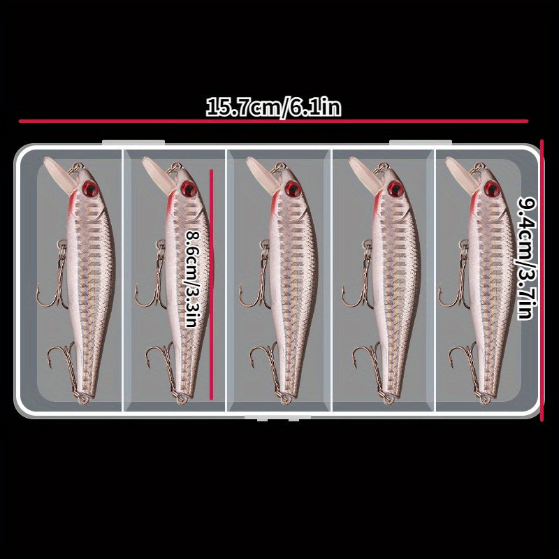 5pcs Slow Sinking Bionic Minnow Lure with Treble Hook