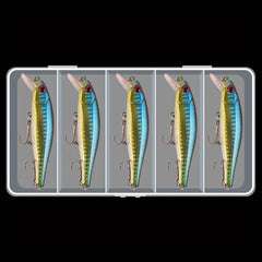 5pcs Slow Sinking Bionic Minnow Lure with Treble Hook