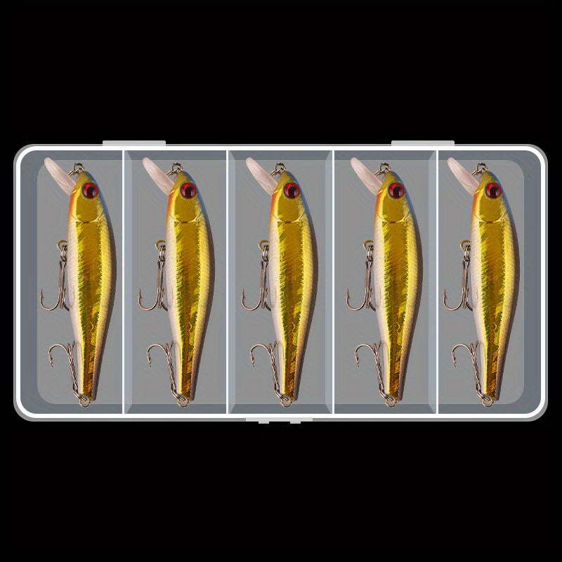 5pcs Slow Sinking Bionic Minnow Lure with Treble Hook