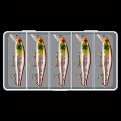 5pcs Slow Sinking Bionic Minnow Lure with Treble Hook