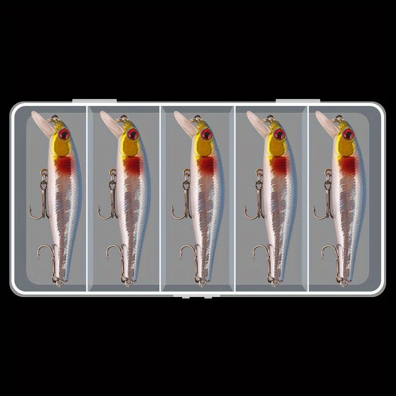 5pcs Slow Sinking Bionic Minnow Lure with Treble Hook