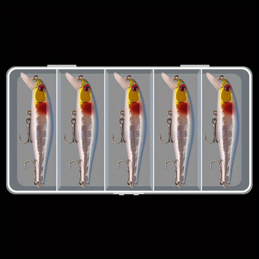5pcs Slow Sinking Bionic Minnow Lure with Treble Hook