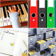Colorful 1-40 Round Marker Stickers, 2 Per Sticker, Office Document Daily