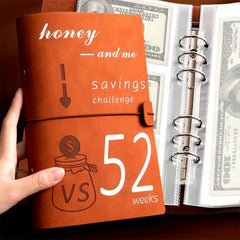 1pc Budget Book 52 Weeks Savings Challenge Book Retro Brown Bill Organizer