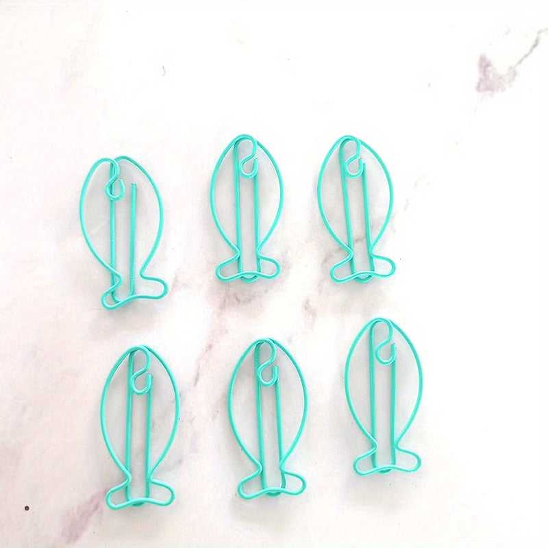 20pcs Fish Shape Paper Clips Metal Bookmarks Office Stationery Gift