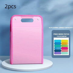 2pcs Portable File Storage Bags 13 Tier Vertical File Bag