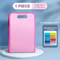 2pcs Portable File Storage Bags 13 Tier Vertical File Bag