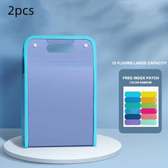 2pcs Portable File Storage Bags 13 Tier Vertical File Bag