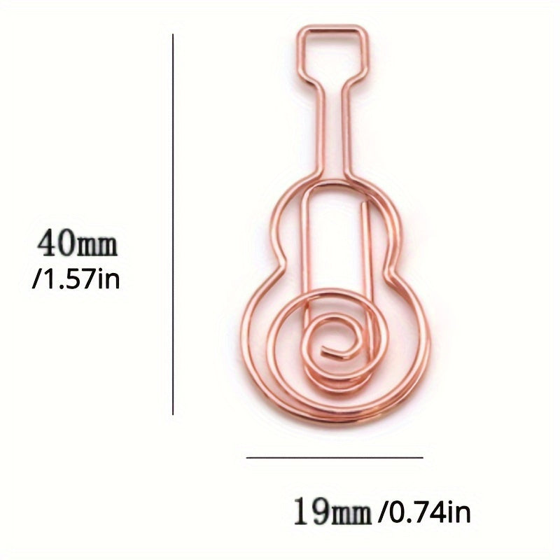 5pcs Guitar Music Paper Clips Office Supplies Notes Music Pins