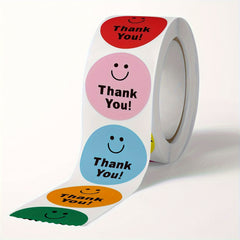 500pcs Roll Happy Face Stickers Encouragement Pattern Sticker
