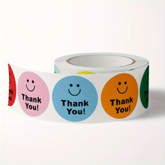 500pcs Roll Happy Face Stickers Encouragement Pattern Sticker