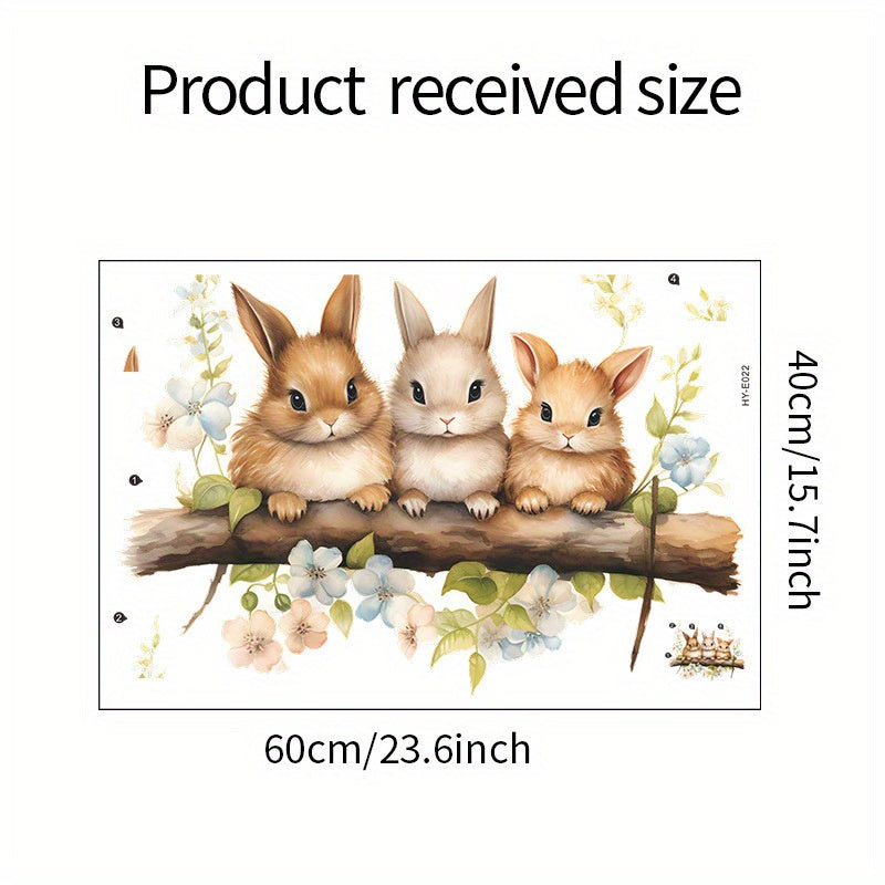 Rabbits Easter Wall Sticker Decorative Decal Removable Self-adhesive