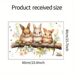 Rabbits Easter Wall Sticker Decorative Decal Removable Self-adhesive