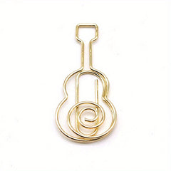 5pcs Guitar Shape Paper Clip Music Department Metal Music Pin
