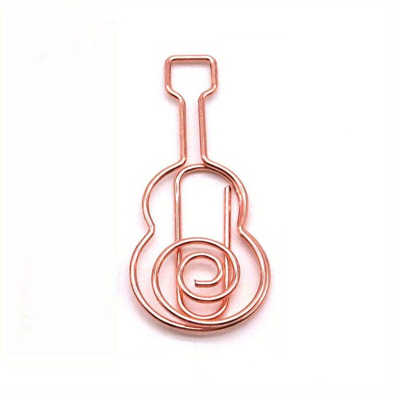 5pcs Guitar Shape Paper Clip Music Department Metal Music Pin