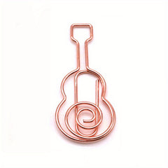 5pcs Guitar Shape Paper Clip Music Department Metal Music Pin