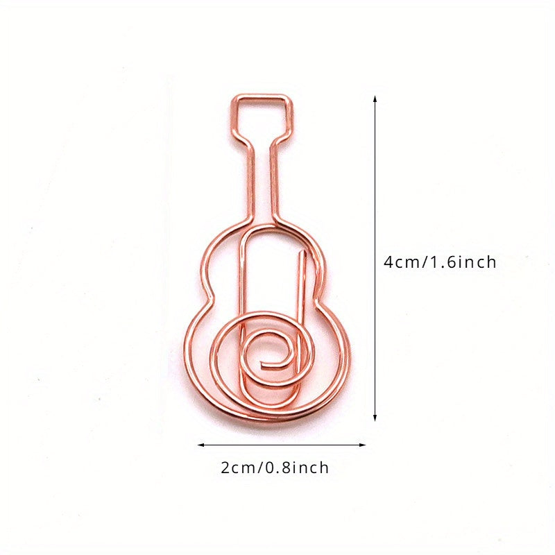 5pcs Guitar Shape Paper Clip Music Department Metal Music Pin
