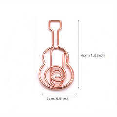 5pcs Guitar Shape Paper Clip Music Department Metal Music Pin