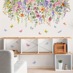 Wild Flowers Butterfly Wall Sticker Living Room DIY Wall Decals