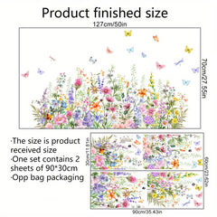 Wild Flowers Butterfly Wall Sticker Living Room DIY Wall Decals